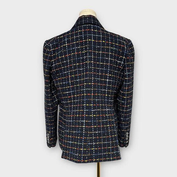 Veronica Beard Rumer Tweed Dickey Jacket in Navy Multi Size 8 - Picture 6 of 10